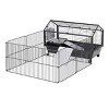 Small Animal Playpen Cage with Water Bottle and Food Bowl,35'' Indoor Rabbit and Guinea Pig Enclosure - LAOTIES - 3 of 4
