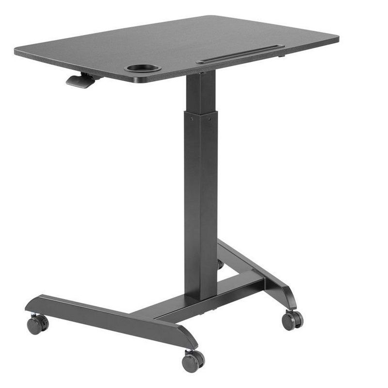 Monoprice Gas-Lift Height Adjustable Sit-Stand Mobile Rolling Workstation Laptop and Computer Desk V2, 4 of 7