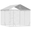 Outdoor Dog Kennel Silver Galvanized Steel Large DurablevidaXL - 3 of 4