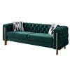 84" Chesterfield Velvet Sofa with Gold Metal Arms - 2 of 4