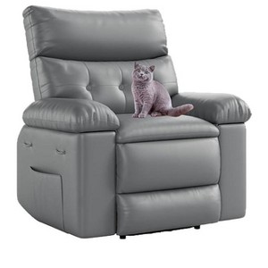 Oversized Recliner Chair, Large Manual Recliner for Adults, Faux PU Leather, Comfort Lazy Sofa, 1.5X Sponge Filling, Easy Recline Mechanism - 1 of 4