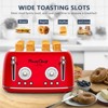 SEVOBAL Toasters 4 Slice Retro Style Toaster, Dual Control Toaster with Warming Rack, Removable Crumb Tray, Red, 13.7"*1.2"*7.1" - 2 of 4
