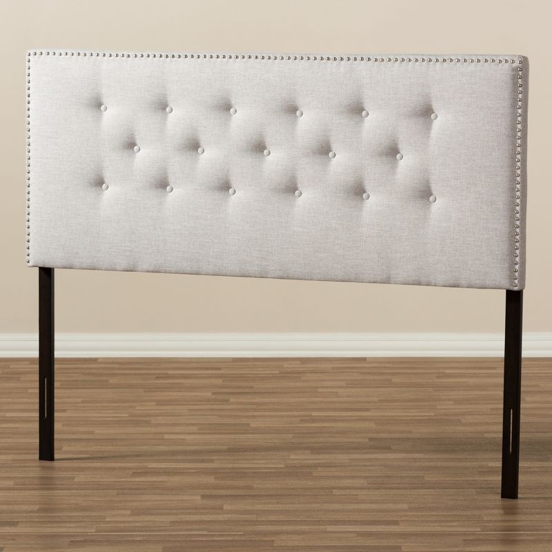 Windsor Modern and Contemporary Fabric Upholstered Headboard Beige - Baxton Studio, 6 of 8