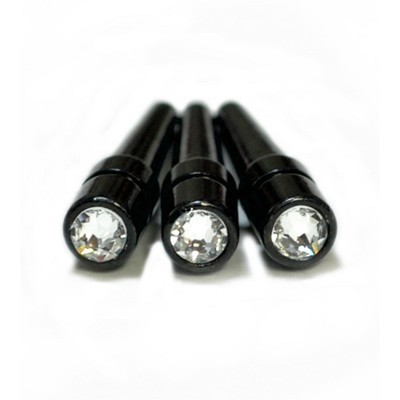 WE Games Black Metal Cribbage Pegs with Swarovski Austrian Crystals - Set of 3
