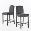PAGED Bar Stools Set of 2, Modern Wooden Counter Height Bar Chair with Rattan Back and Cushion for Bar, Kitchen, Dining Room - 2 of 4