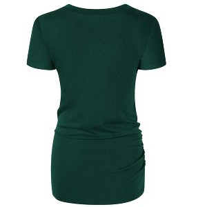 Maternity Flattering Ruched Tunic Tops with Side Buttons - 1 of 4