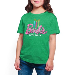 Girls' - Barbie - Let's Party Short Sleeve Graphic T-Shirt - 1 of 4
