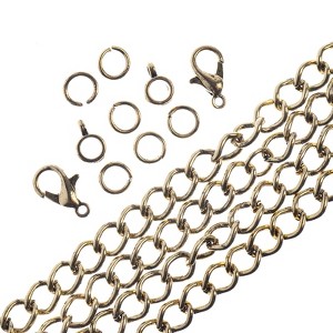 John Bead 36in Antique Copper 5mm Jewelry Making Curb Chain and Findings Set - 1 of 4