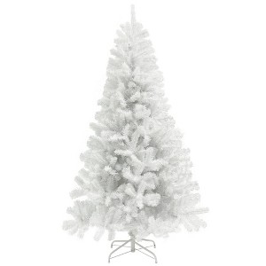 Aghana Digitals 7.5ft White Artificial Christmas Tree - 1346 Flame Retardant Branch Tips, Quick - 1 of 4