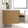 30" Wall-Mounted Floating Bathroom Vanity with Striped White Texture, Glossy White Integrated Ceramic Sink, Push-Open Drawer - 2 of 4