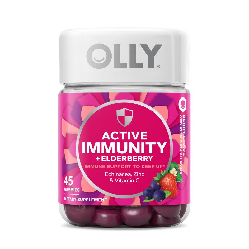 OLLY Active Immunity + Elderberry Support Gummies - Berry Brave - 45ct, 1 of 9