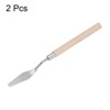 Unique Bargains Stainless Steel Wood Handle Flexible Polished Painting Mixing Scrapers 2 Pcs - 3 of 4