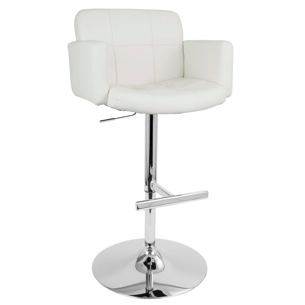 Photos - Chair 32" Stout Barstool Metal White - LumiSource