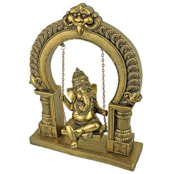 Design Toscano Lord Ganesha Elephant God Swinging on a Jhoola Hindu Statue