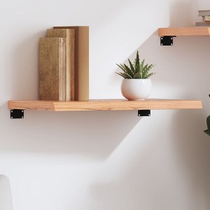 vidaXL Wall Shelf Light Brown 23.6 in.x11.8 in.x(0.8 in.-1.6 in.) Treated Solid Wood Oak - 1 of 4