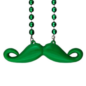 Magic Matt’s Brilliant Blinkys Funky Mustache Beaded Necklace Green Pack of 12 - 1 of 1