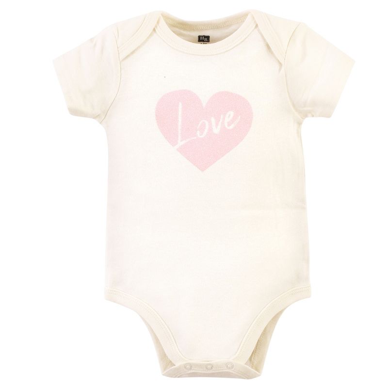 Hudson Baby Infant Girl Cotton Bodysuits 3pk, Pink Kitty, 3 of 6