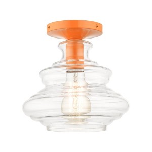 Livex Lighting Everett 1 - Light Semi-Flush Mount in  Shiny Orange - 1 of 4