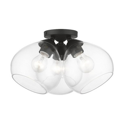 Livex Lighting Catania 3 - Light Semi-Flush Mount in  Black