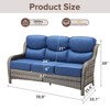 6" Thick Cushion Outdoor Wicker Patio Sofa, All Weather Wicker Outdoor Furniture 3-Seater Sofa High Back Patio Couch for Porch Balcony - 4 of 4