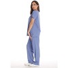Just Love Solid Stretch Scrub Set for Women Stretchy Mock Wrap Top and Cargo Pants - 2 of 3