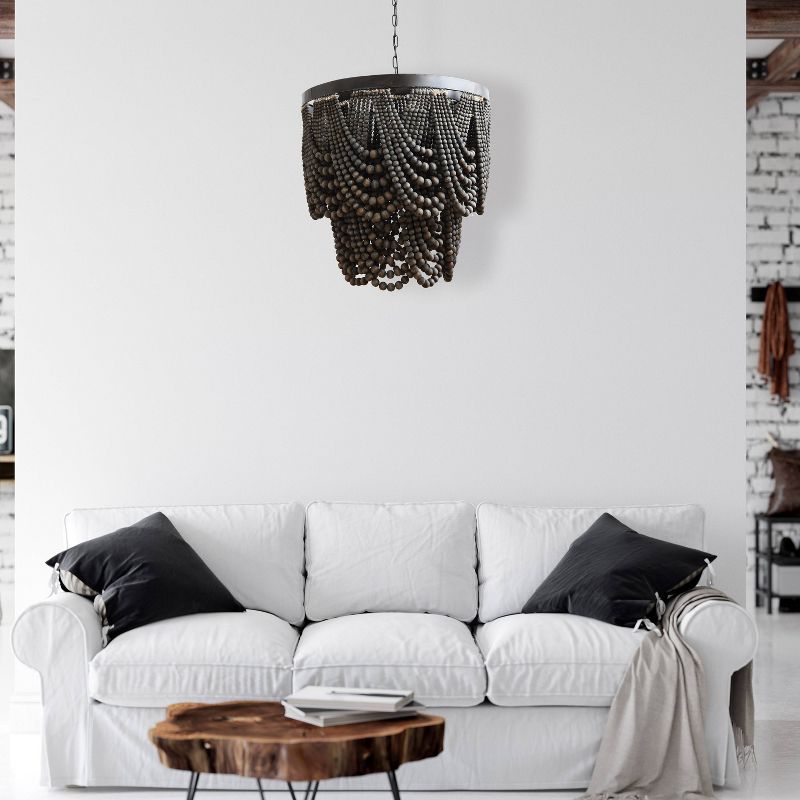 Storied Home Draped Wood Bead Chandelier, 2 of 9