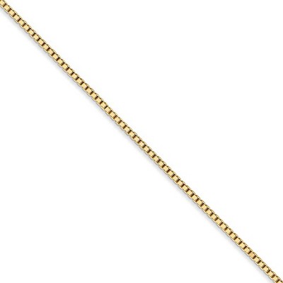 Black Bow Jewelry 1.3mm 14k Yellow Gold Solid Box Chain Necklace