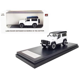 Land Rover Defender 90 Works V8 White with Black Top "70th Edition" 1/64 Diecast Model Car by LCD Models - 1 of 3
