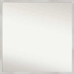28" x 28" Non-Beveled Svelte Silver Wood Wall Mirror - Amanti Art: Modern Square, Includes Mounting Hardware - 1 of 4