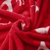 Lomsoe Christmas Home Decor Red Flannel Throw Blanket with Reindeer Print, Super Soft Cozy Throw Blankets for Home Sofa Couch - 3 of 4