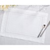 Saro Lifestyle Traditional Hemstitch Placemat (Set of 12), White, 14"x20" - 3 of 3