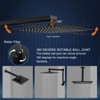 SEVOBAL Shower Faucets 12" Black Rain Shower Head, Square High Pressure Shower Head Waterfall Waterfall Bathroom Faucets, Black, 12"*12"*2.5" - 3 of 4