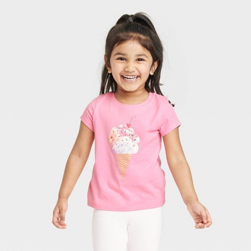 Toddler Girls' 'Ice Cream' Short Sleeve T-Shirt - Cat & Jack™ Pink - image 1 of 3