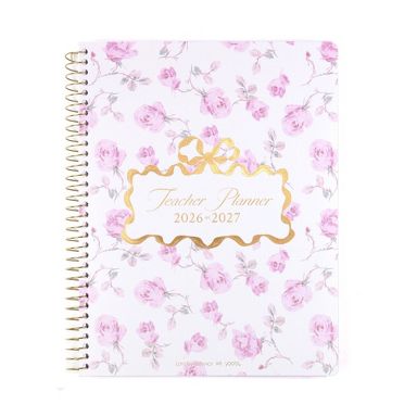 LoveShackFancy x Target - Yoobi Ribbon Rosa Monthly and Weekly Teacher Planner 8.5"x 11" Sterling Dusk