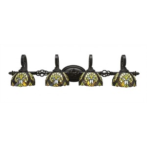 Toltec Lighting Elegante 4 - Light Vanity in  Dark Granite with 7" Ivory Cypress Art Glass Shade - 1 of 1
