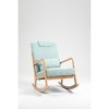 CIPACHO Rocking Chair Upholstered Fabric Rocking Armchair Indoor with High Backrest Glider Chairs and Lumbar Pillow for Living Room - 3 of 4