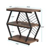 SEVOBAL End Tables Stylish Three Tier Accent Table with Geometric Metal Frame for Living Room Bedroom, Rustic Brown, 25.59"*30.31"*4.72" - 4 of 4