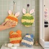REGALWOVEN Chenille Fluffy Ball Rabbit Shape Soft Absorbent Quick Drying Hand Towel with Hanging Loop 7" x 7" 1 Pc - 3 of 4