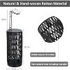 VYNXARIA Freestanding Toilet Paper Holder with Storage,Handmade Woven Toilet Paper Roll Holder Stand,Rattan Sturdy Bathroom Decor Farmhouse,Black - 4 of 4