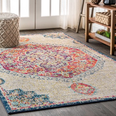 Gallia Tile Trellis High-Low Indoor/Outdoor Area Rug - JONATHAN Y
