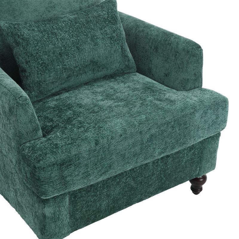 Deja Wood Frame Chenille Accent Chair, Modern Armchair for Living Room - Maison Boucle, 5 of 10