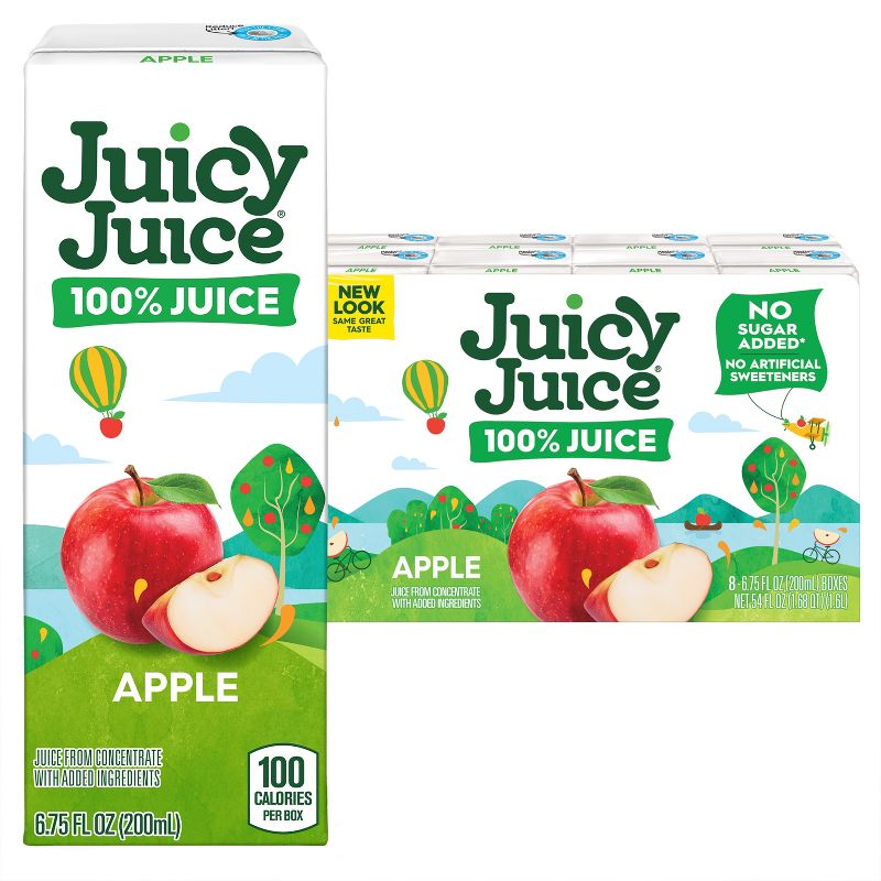 Juicy Juice Slim Apple 100% Juice - 8pk/6.75 fl oz Boxes, 1 of 8