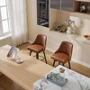 Swivel Bar Chair, with Backrest and Wooden Legs, Upholstered Fabric Bar Chair, 360 Degree Swivel Chair, for Home, Office, Bar, Coffee Shop - 2 of 4