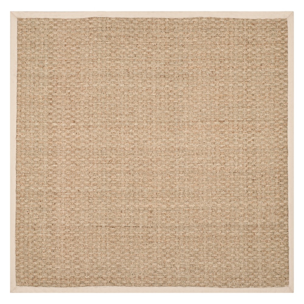 5'x5' Solid Loomed Square Area Rug Natural/Ivory - Safavieh