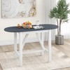 Anybear 3pc Wood Counter Height Drop Leaf Dining Table Set with 2 Upholstered Dining Chair - 3 of 4