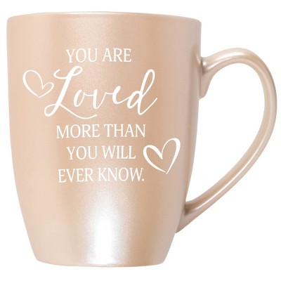 Elanze Designs You Are Loved More Than You Will Ever Know Precious Pearl 10 ounce New Bone China Coffee Cup Mug