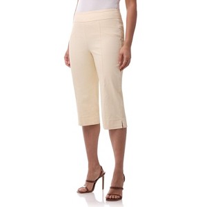 Rekucci Women's Ease into Comfort Capri Pants with Slimming Seams - Wheat, 16 - 1 of 4