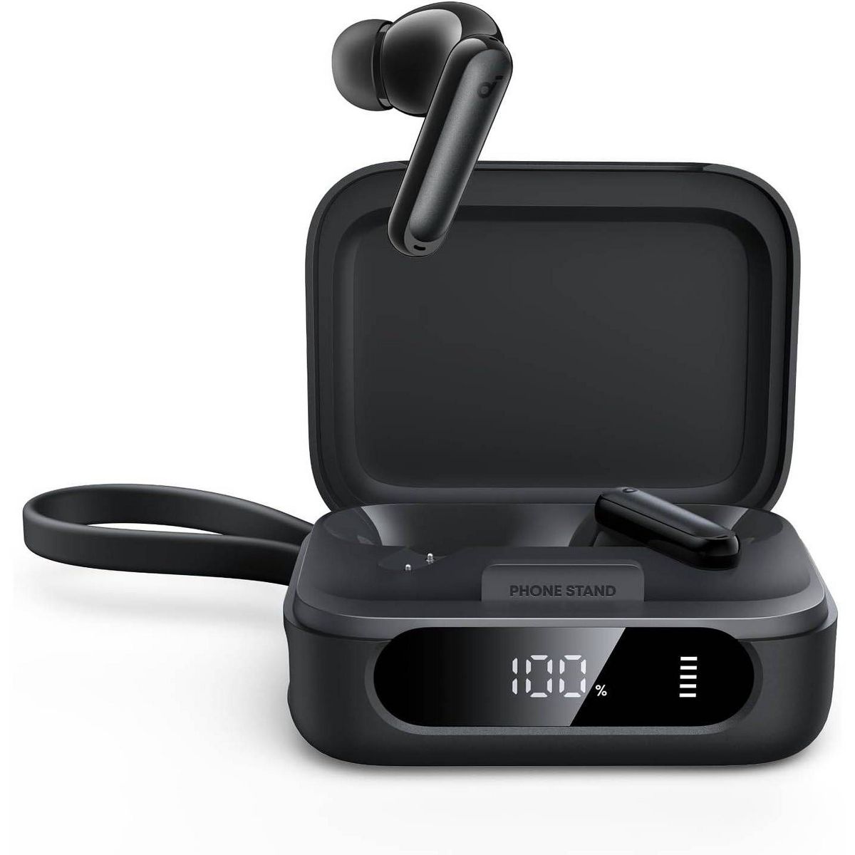 Anker Soundcore P41i Bluetooth Earbuds with Built-In Phone Charging, Battery Percent Display, and Phone Stand - Black