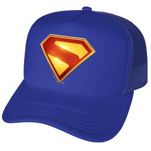 Superman 2025 New Logo Color Foam Snapback Trucker Hat Royal - 1 of 4