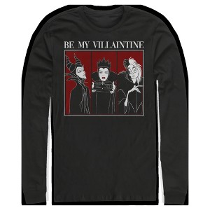 Men's Disney Villains Be My Villaintine Long Sleeve Shirt - 1 of 4